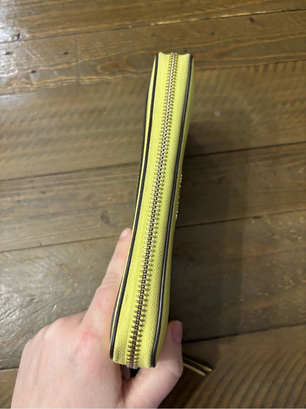 Kate Spade Yellow Pebbled Leather Zip Around Wallet